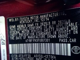 2015 TOYOTA CAMRY, BURGUNDY, SE, 2.5L, AT,  Z24925